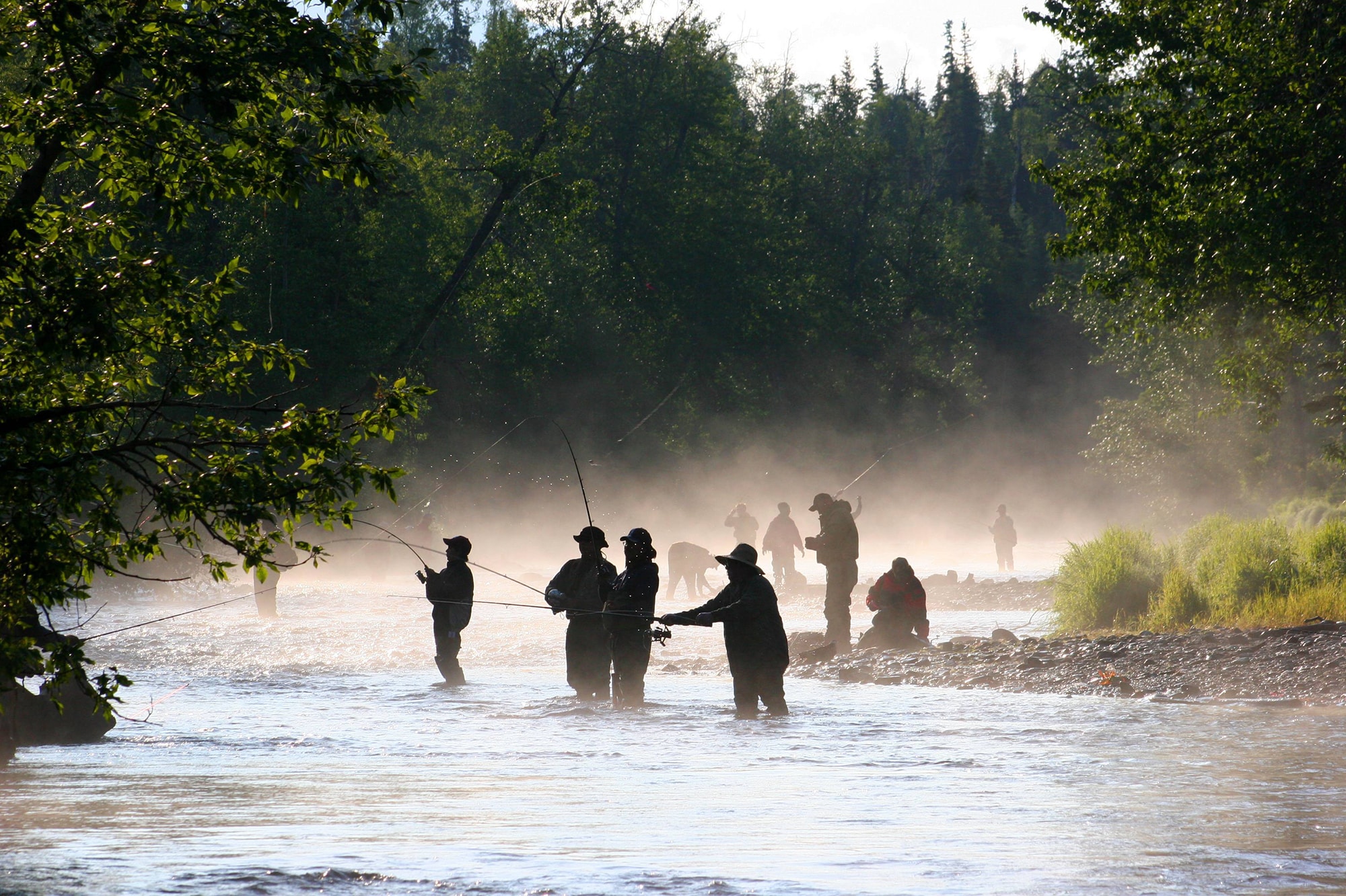 Fishing on the Russian River in Cooper Landing, AK by Rhonda Lynn