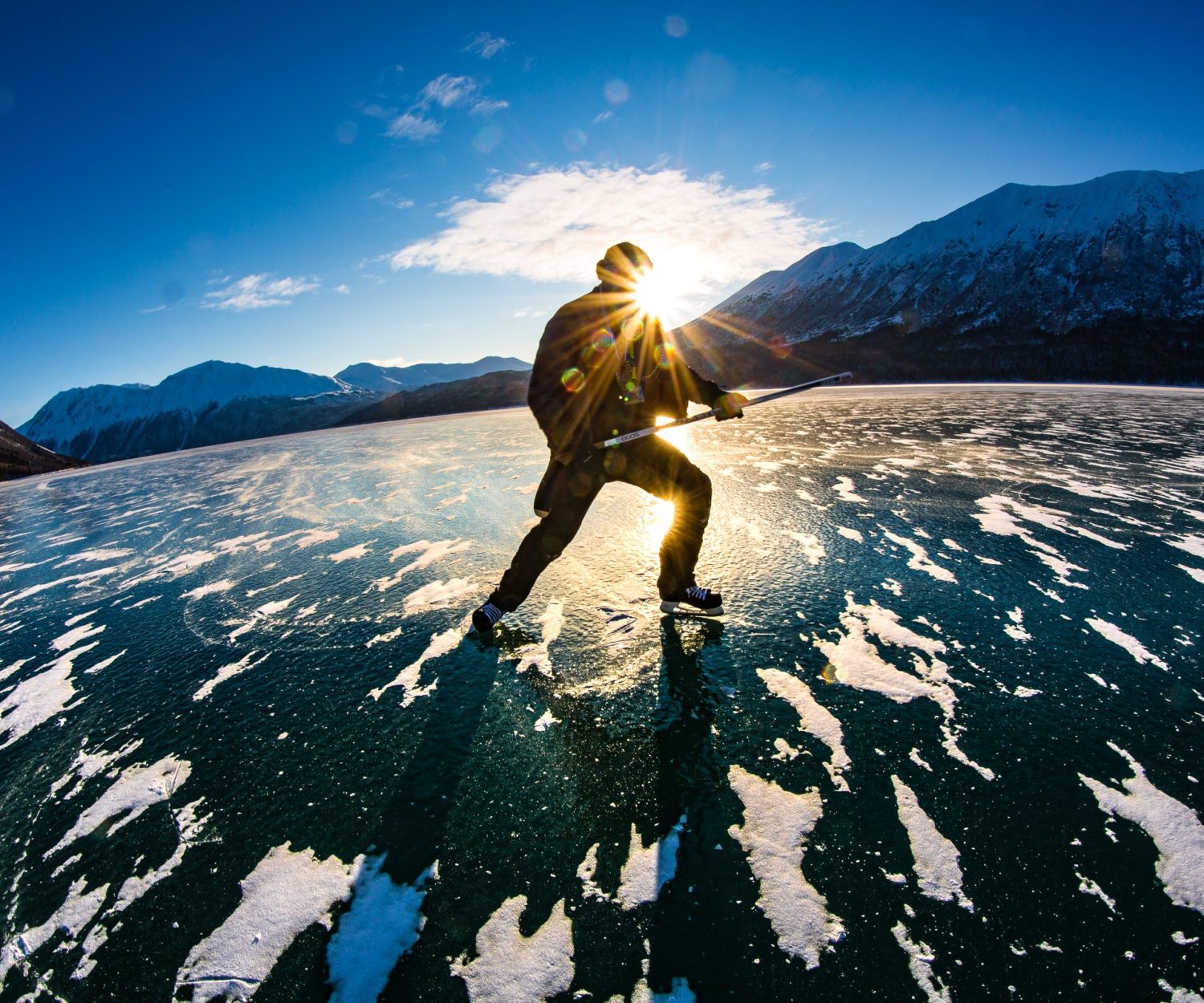 Rockstar on Ice on the Kenail Lake in Cooper Landing, Alaska Photo by Kristine Route