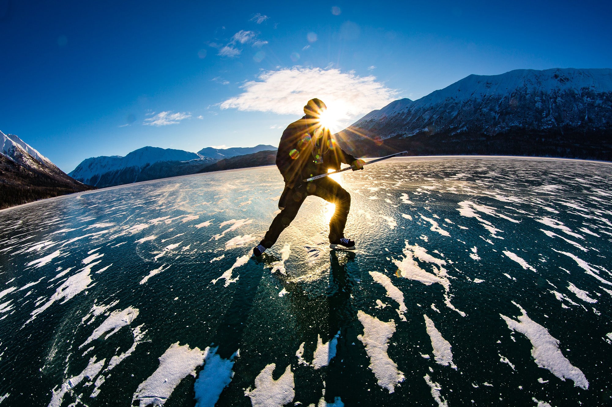 Rockstar on Ice on the Kenail Lake in Cooper Landing, Alaska Photo by Kristine Route